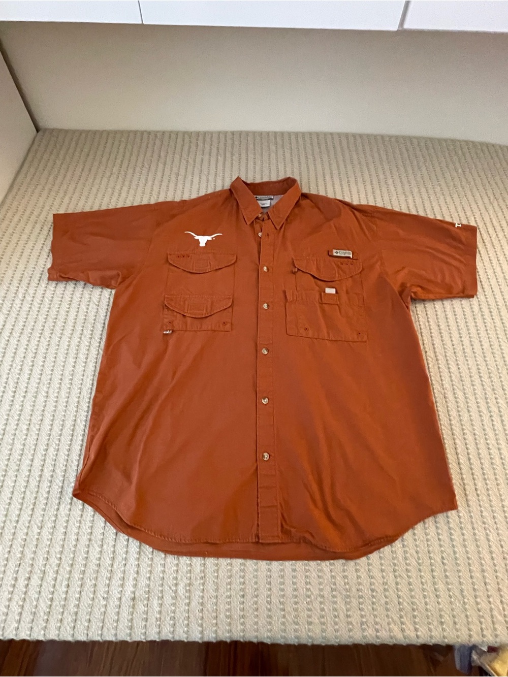 Columbia Men's Short-Sleeve Button-Down Shirt - University of Texas - Size: XL